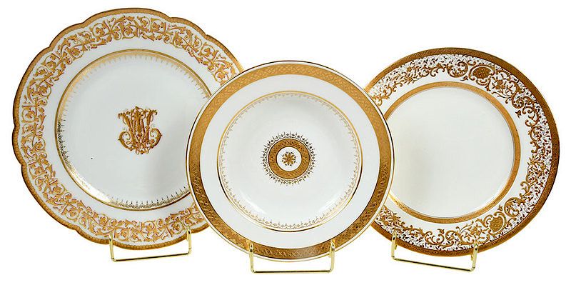 Appraisal: Pieces Gilt Decorated China French British th th century Le