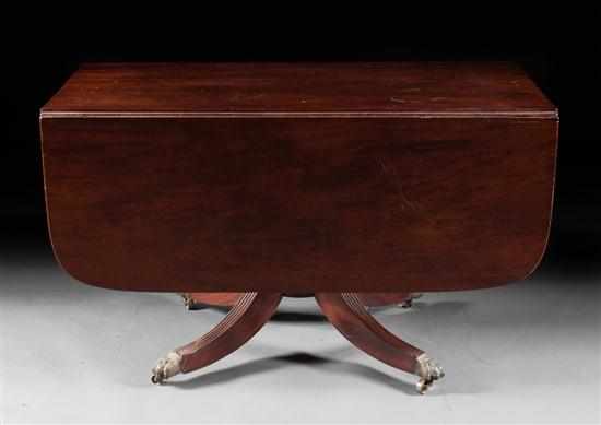 Appraisal: American Classical carved mahogany drop leaf breakfast table Baltimore Maryland