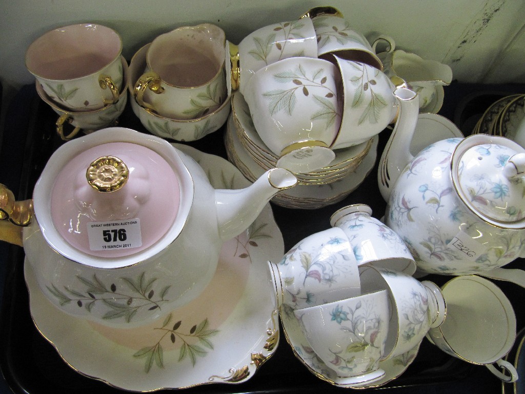 Appraisal: Three trays of assorted teawares to include Royal Albert Tuscan