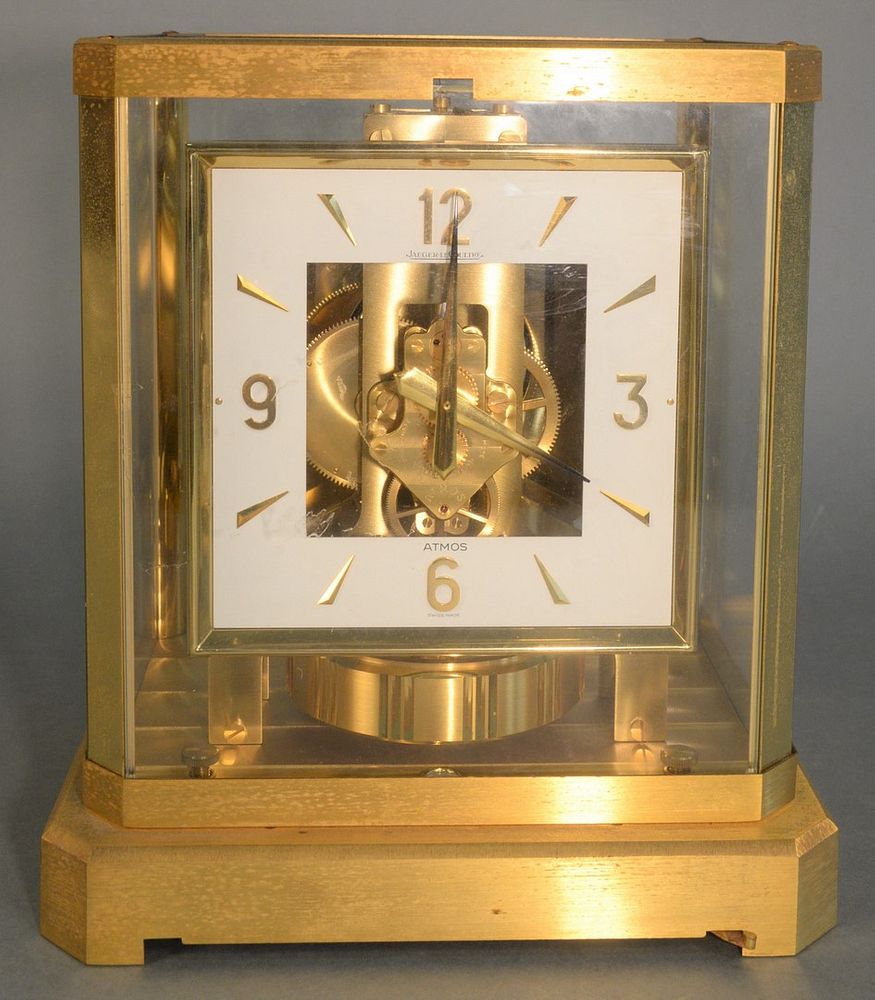 Appraisal: Jaeger-LeCoultre Atmos Clock brass and glass case with square face