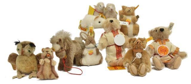 Appraisal: lot of German Steiff miniature mohair toy animals each with