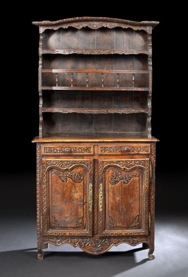 Appraisal: Provincial Louis XV-Style Oak Vasselier late th century of small