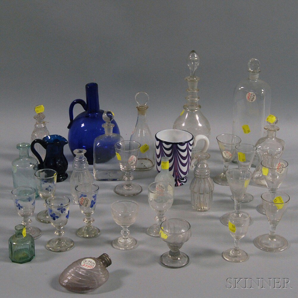 Appraisal: Approximately Twenty-seven Pieces of Blown Molded Glass including four floral