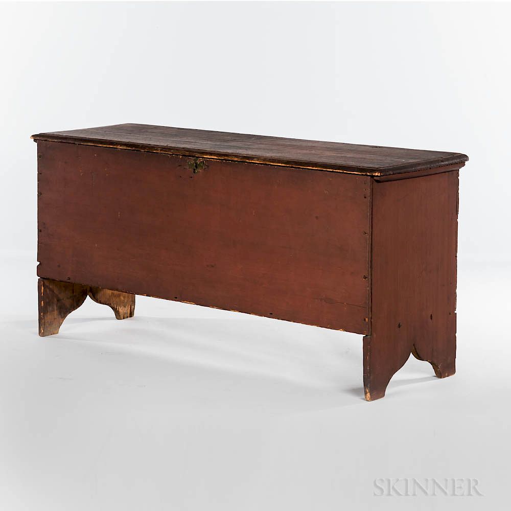 Appraisal: Red-painted Six-board Chest Red-painted Six-board Chest New England th century