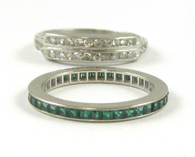 Appraisal: TWO LADY'S SIZE - RINGS including a platinum ring set