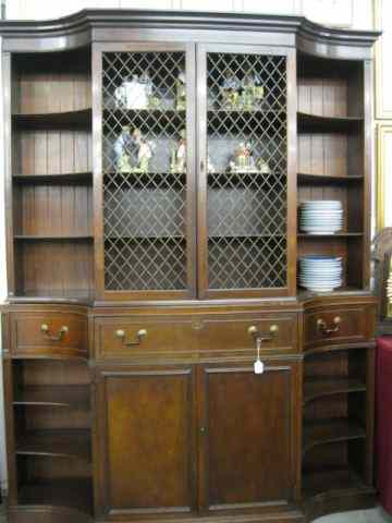 Appraisal: Mahogany Breakfront with desk compartment '' tall '' wide ''