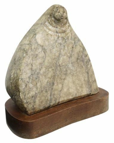 Appraisal: Southwest carved stone sculpture Native American Woman signed lower left