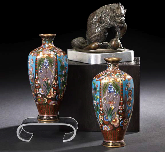 Appraisal: Good Pair of Japanese Cloisonne Cabinet Vases first quarter th