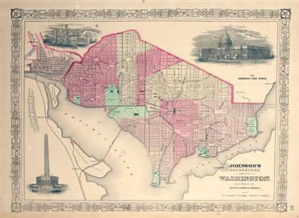 Appraisal: pieces Hand-Colored Lithographic Maps Johnson A J New York ca