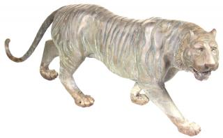 Appraisal: Tiger Life Size Bronze Sculpture Tiger Life Size Bronze Sculpture