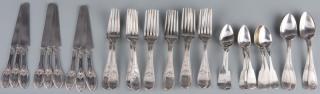 Appraisal: Pcs Coin and Sterling Flatware inc forks knives pieces early