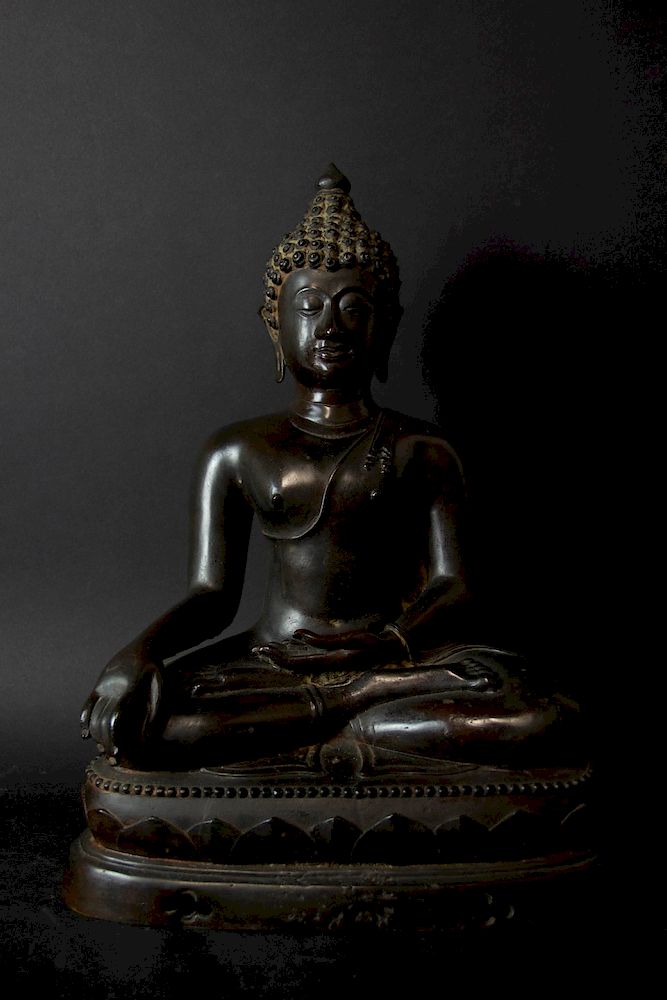 Appraisal: A Bronze Figure of Seated Buddha Chinese Likely from the