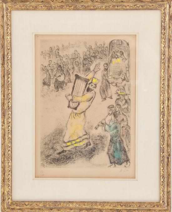 Appraisal: Marc Chagall French Russian - KING DAVID WITH HARP color