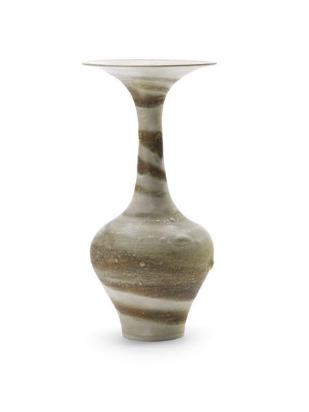 Appraisal: DAME LUCIE RIE - TAPERED OVOID VASE stoneware trumpet neck