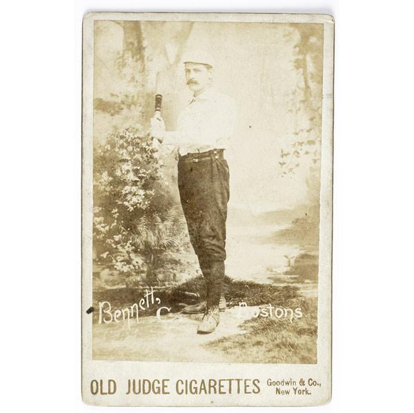 Appraisal: Old Judge Cigarettes baseball cabinet card for Charlie Bennett catcher