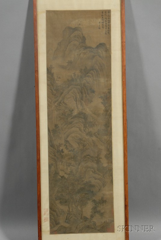 Appraisal: Hanging Scroll China th century ink and colors on silk