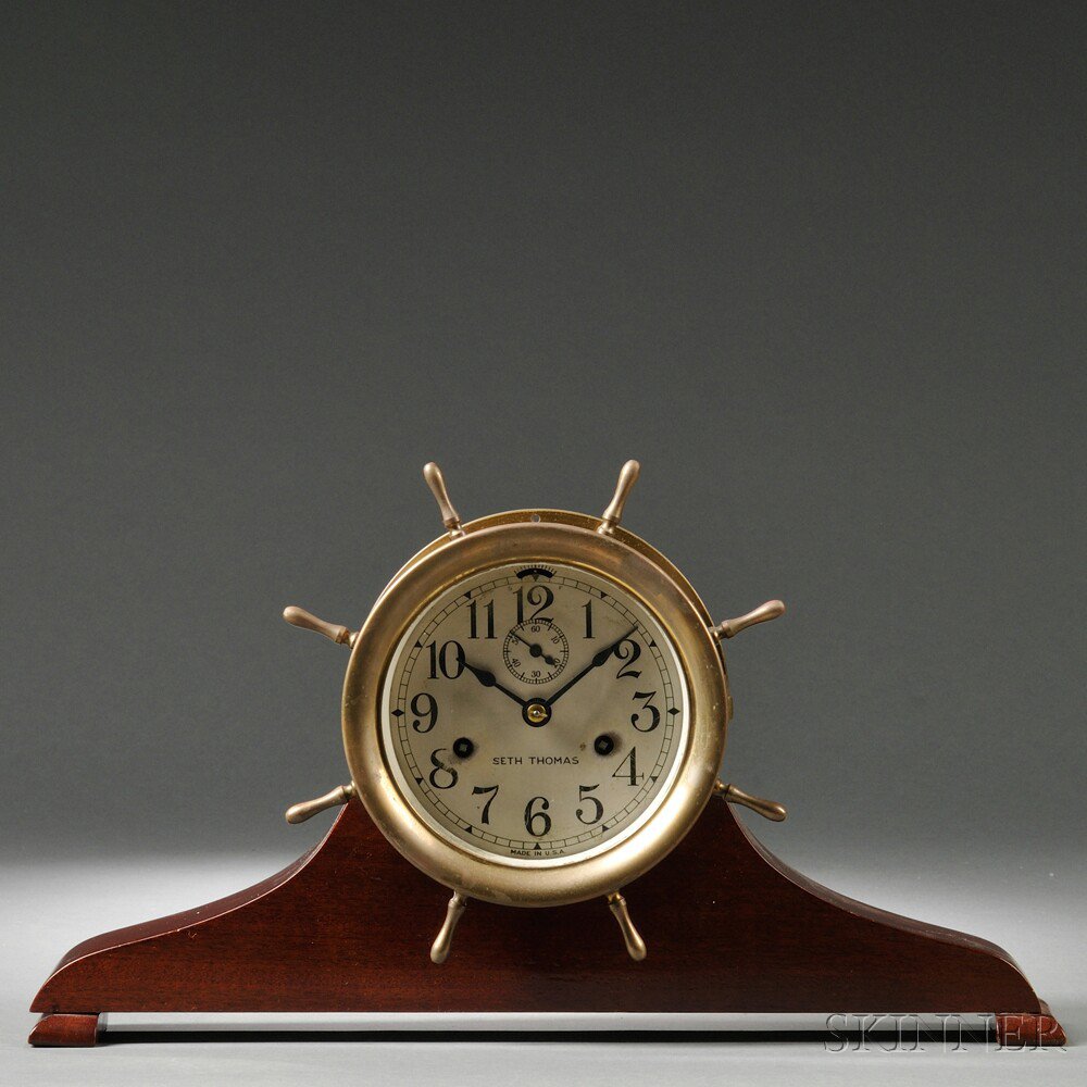 Appraisal: Seth Thomas Helmsman Mantel Clock the -in Arabic numeral silvered