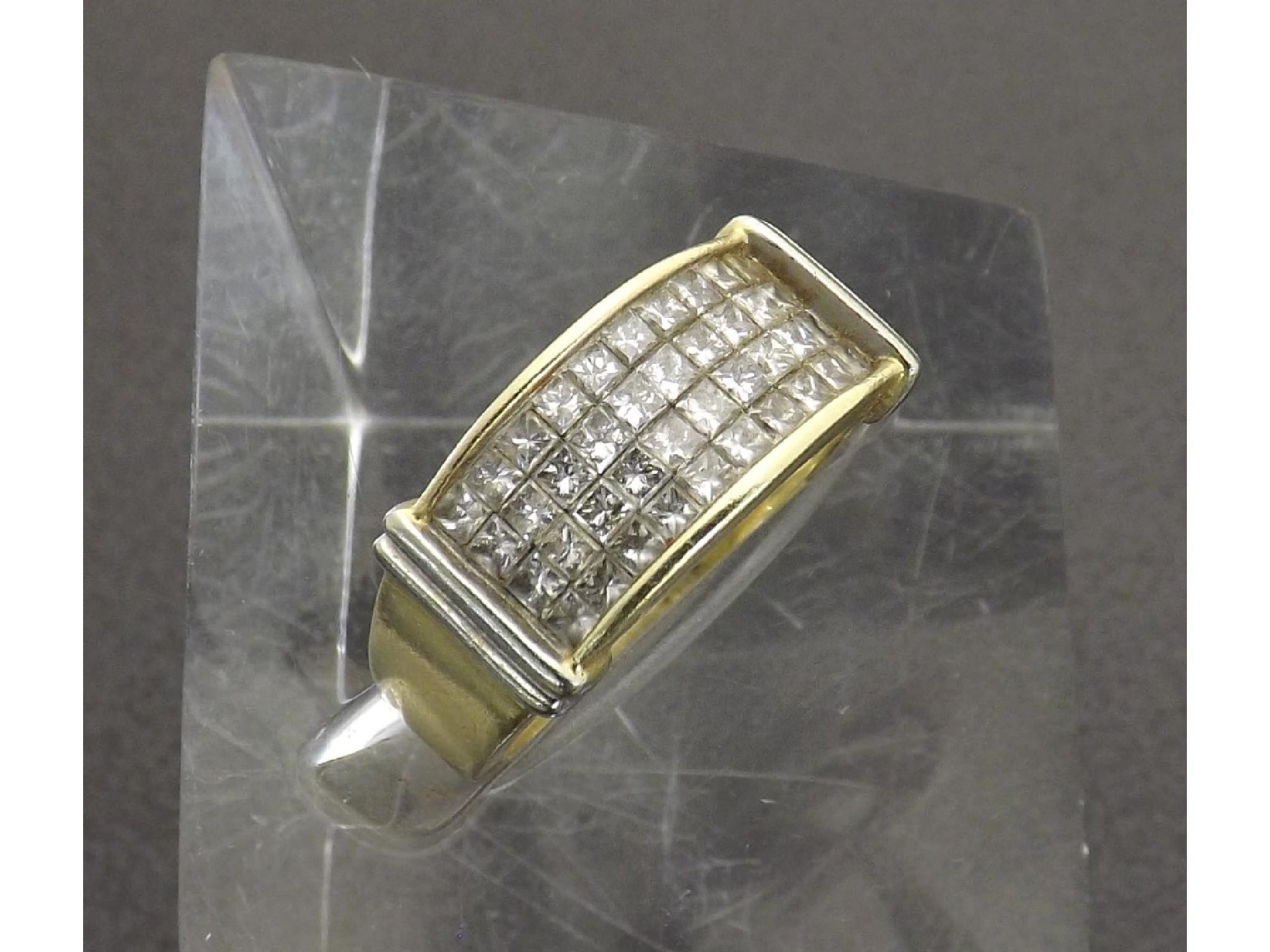 Appraisal: k yellow gold diamond set dress band ring with forty