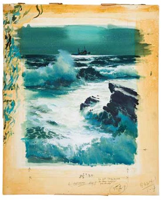 Appraisal: EVERS C G Foam Gouache study of waves breaking on