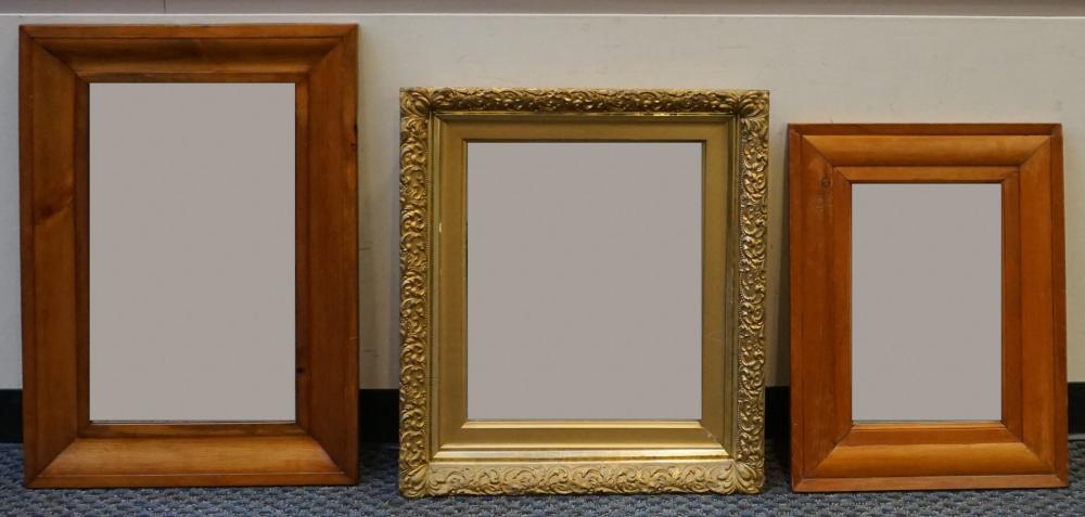 Appraisal: TWO EARLY AMERICAN STYLE PINE MIRRORS AND A VICTORIAN STYLE