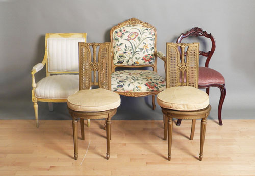 Appraisal: Five French chairs