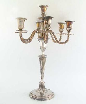 Appraisal: A pair of early th century German candlesticks with reeded