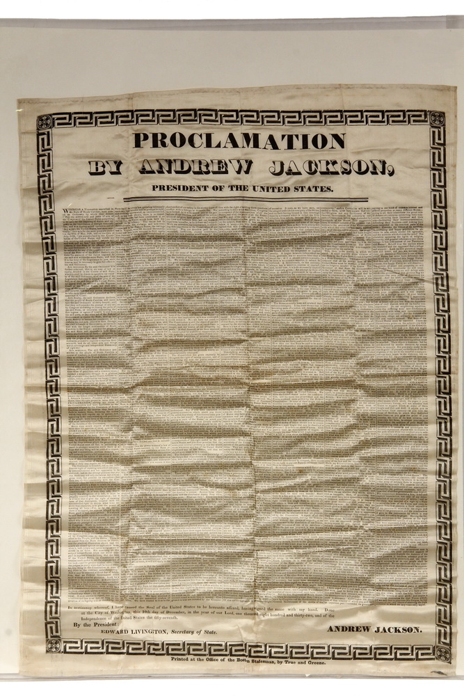 Appraisal: RARE JACKSONIAN PROCLAMATION - Dec Nullification Proclamation Broadside printed on