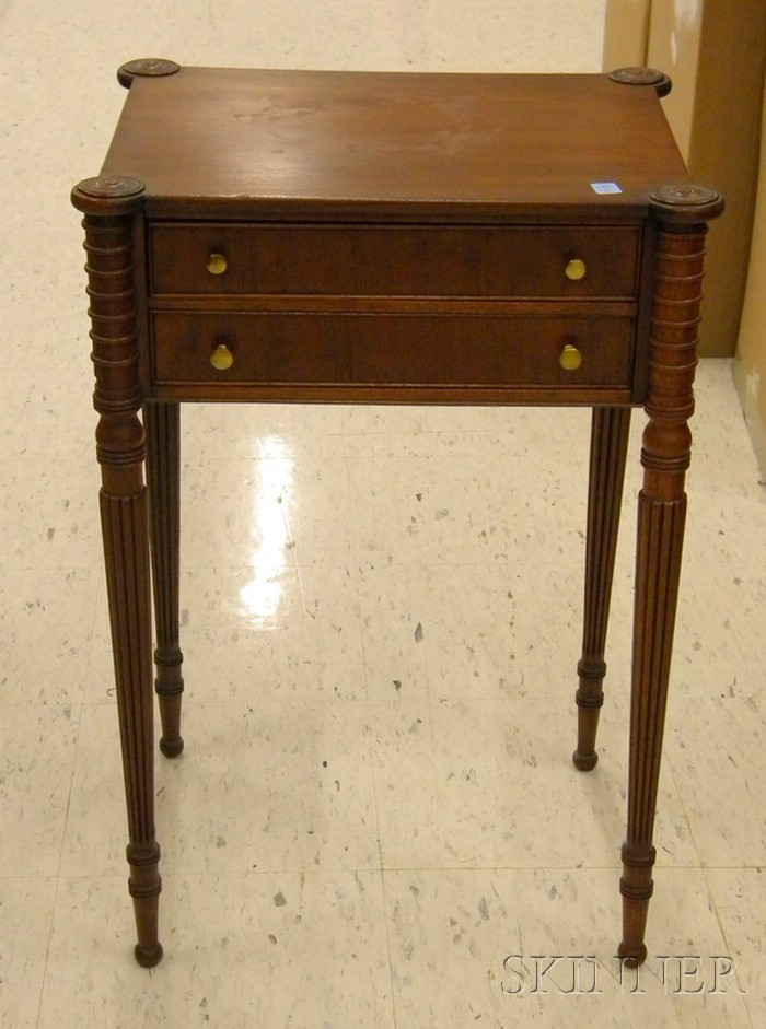 Appraisal: Federal-style Mahogany Two-Drawer Stand th century