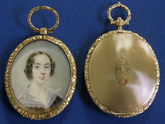 Appraisal: Two items comprising an oval memorial pendant and a plain