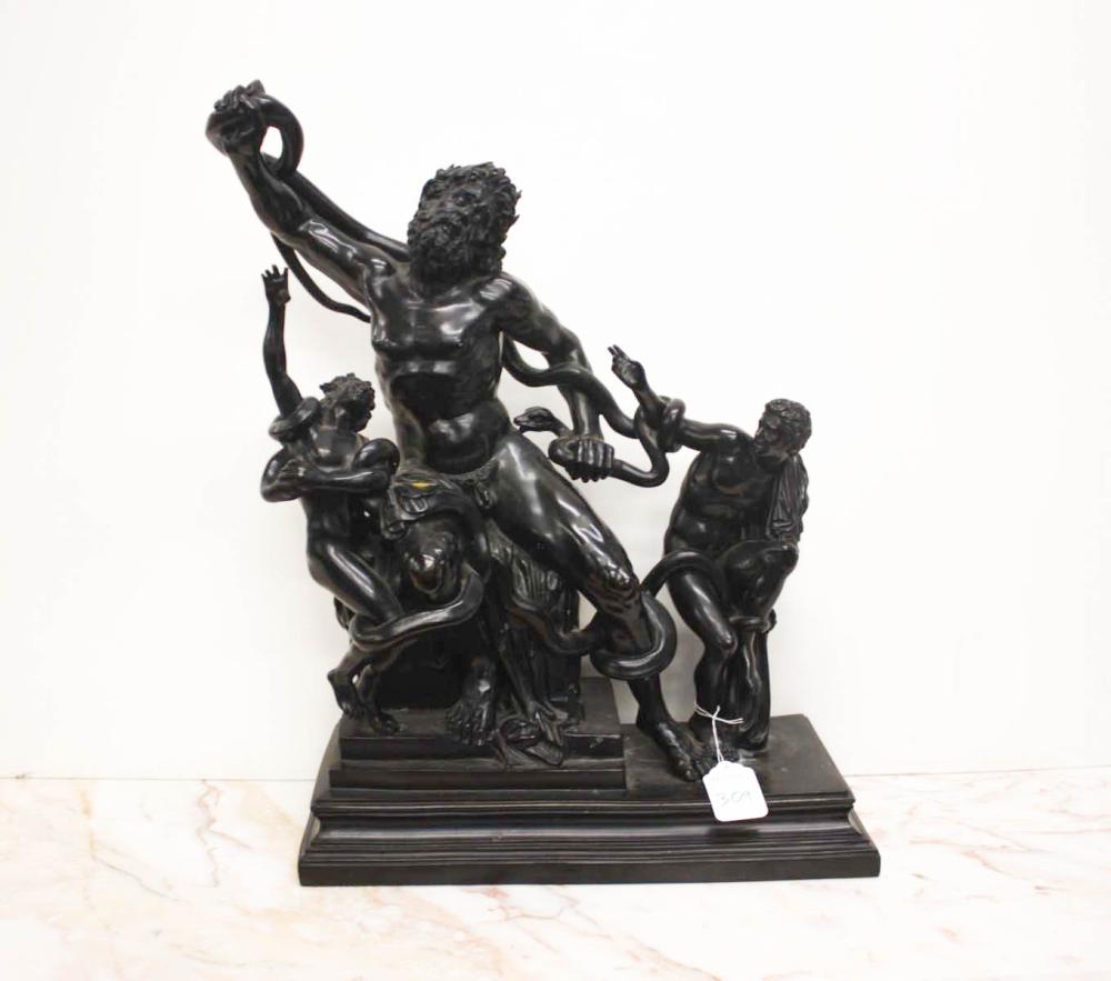 Appraisal: BRONZE SCULPTURE LAOCOON AND HIS SONS three figures being attacked