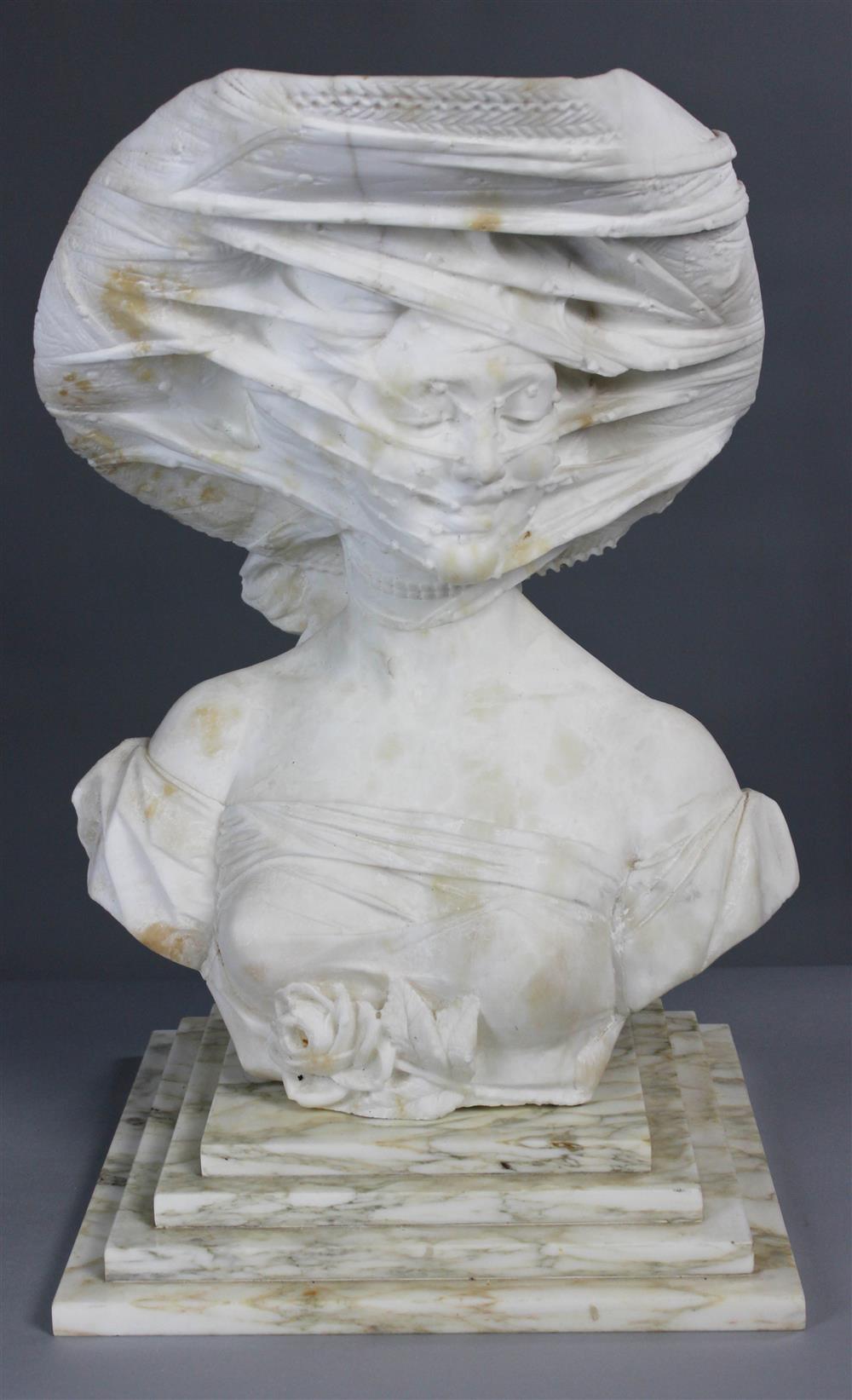 Appraisal: AFTER EMILIO FIASCHI ITALIAN - ALABASTER BUST OF A LADY