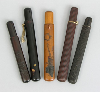 Appraisal: A Group of Various Japanese Pipe Cases ca Meiji Taisho