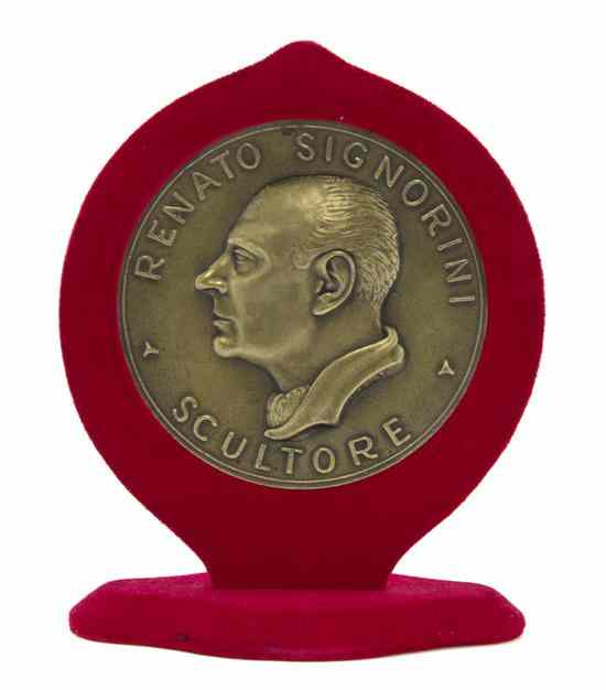 Appraisal: An Italian Silver Medallion Renato Signorini - depicting Renato Signorini