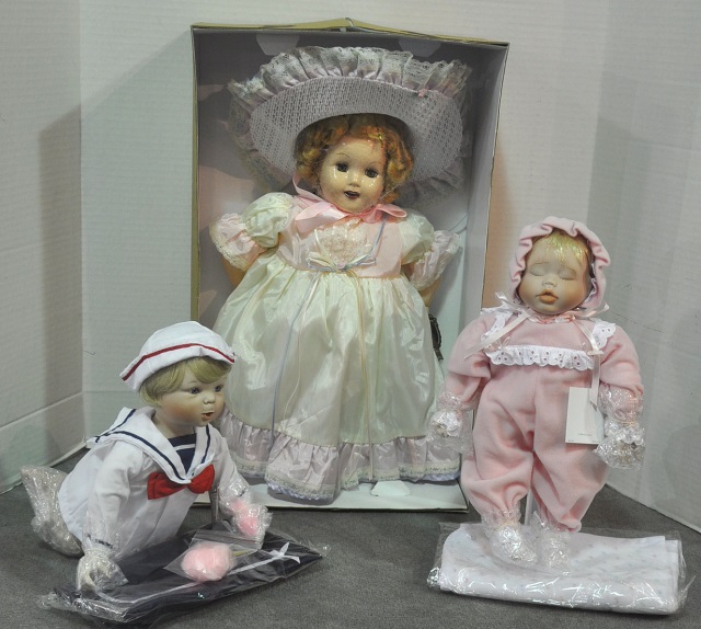 Appraisal: Three Artist DollsOne porcelain and two composition Including porcelain Jill