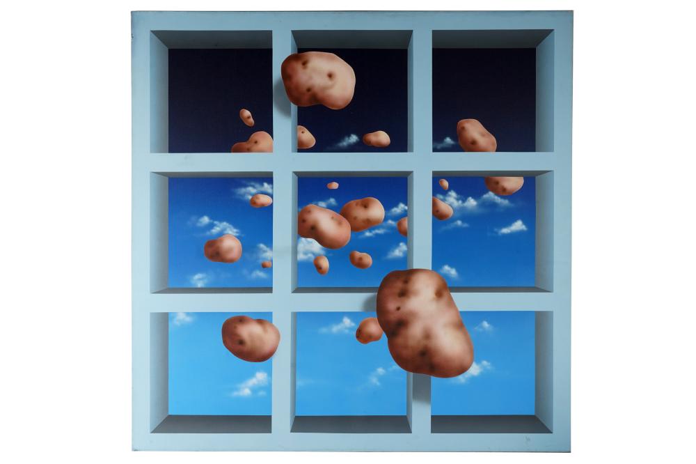 Appraisal: CHARLEY BROWN - POTATO ESCAPE WITH SKY oil on canvas