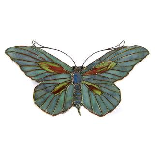 Appraisal: Tiffany Studios Filgree Butterfly Lamp Pendant Tiffany Studios Favrile Glass