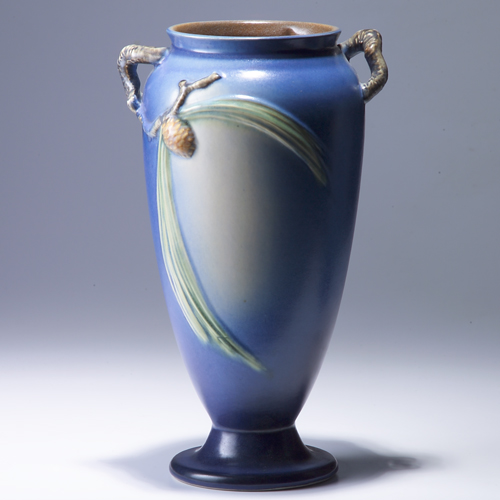 Appraisal: ROSEVILLE Blue Pine Cone vase - Impressed mark