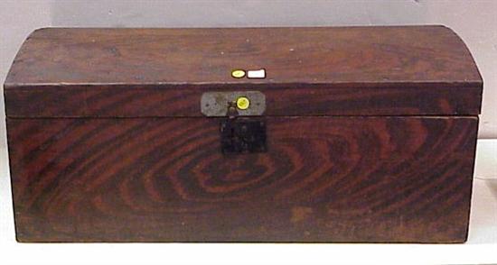 Appraisal: th C dome top travel trunk grain painted pine significant