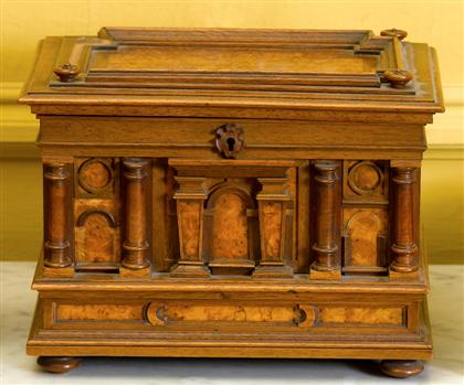 Appraisal: Renaissance Revival walnut casketlate th century