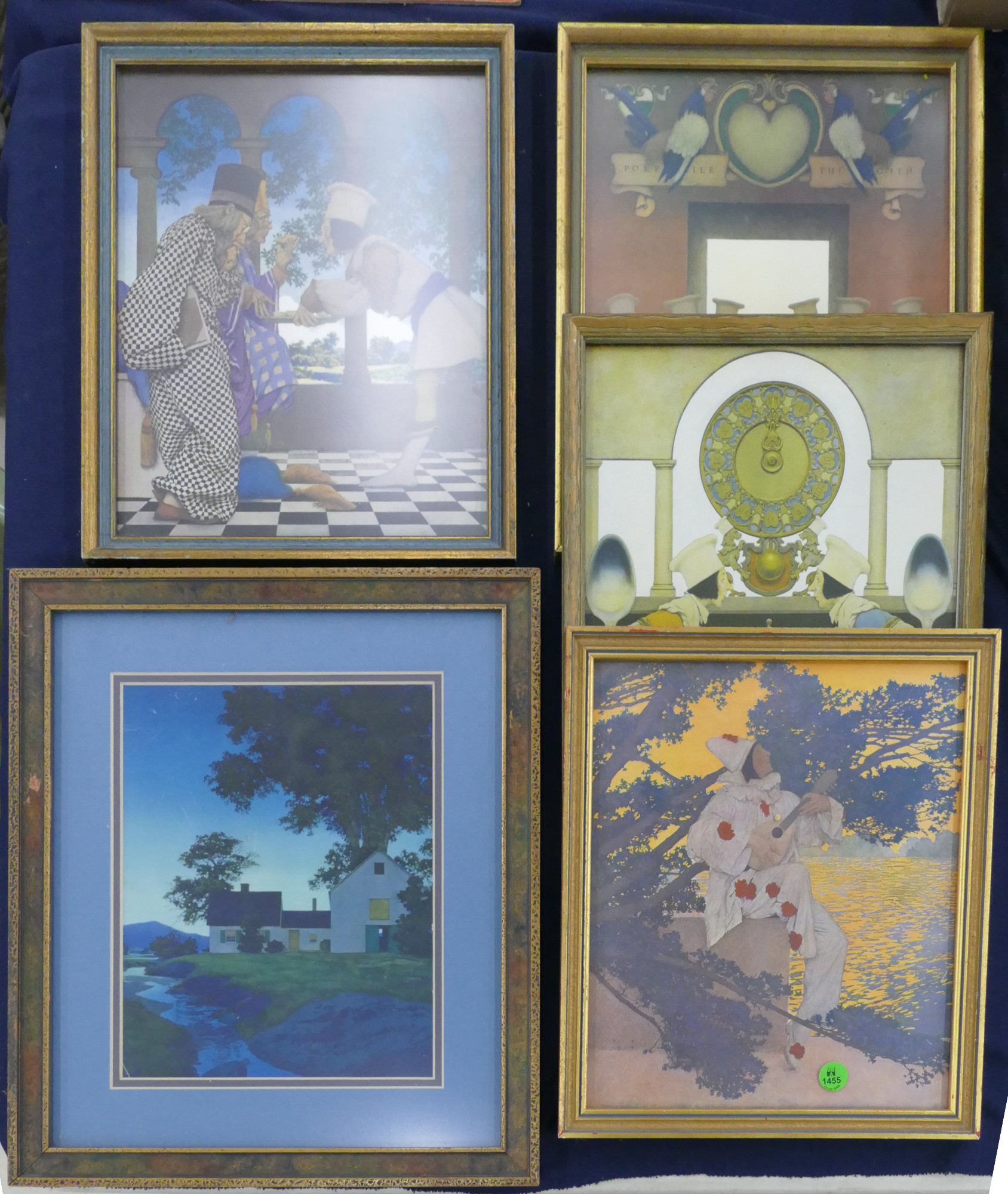 Appraisal: pc Maxfield Parrish Framed Prints ''x '' Approx - Pierrot