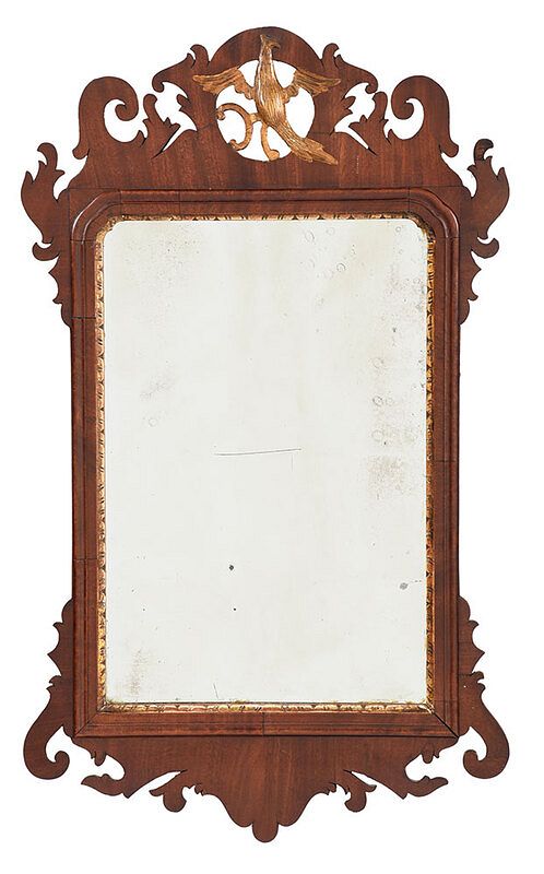 Appraisal: Chippendale Carved Parcel Gilt Mahogany Mirror British or American late