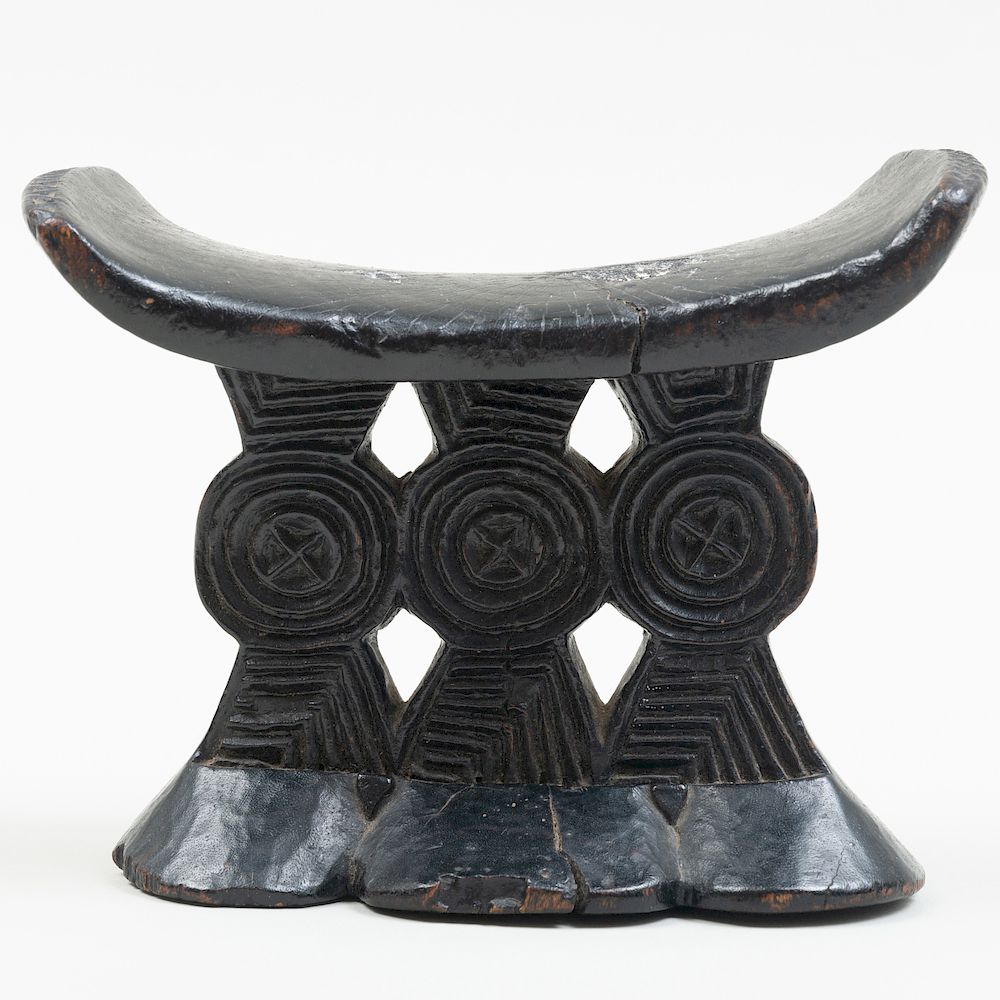 Appraisal: Fine Shona Carved Wood Headrest Zimbabwe x x in Note