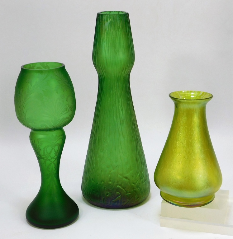 Appraisal: ATTR LOETZ BOHEMIAN CZECH ART GLASS VASES Bohemia th CenturyLot