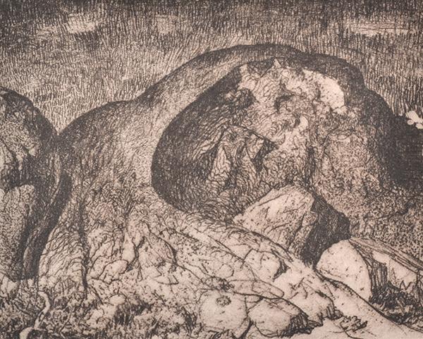 Appraisal: LLOYD REES - Untitled etching LLOYD REES - Untitled etching