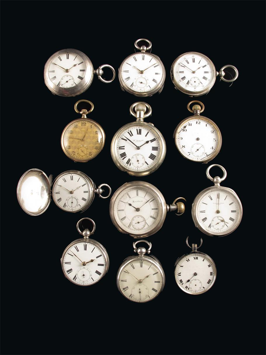 Appraisal: Six various English silver watches