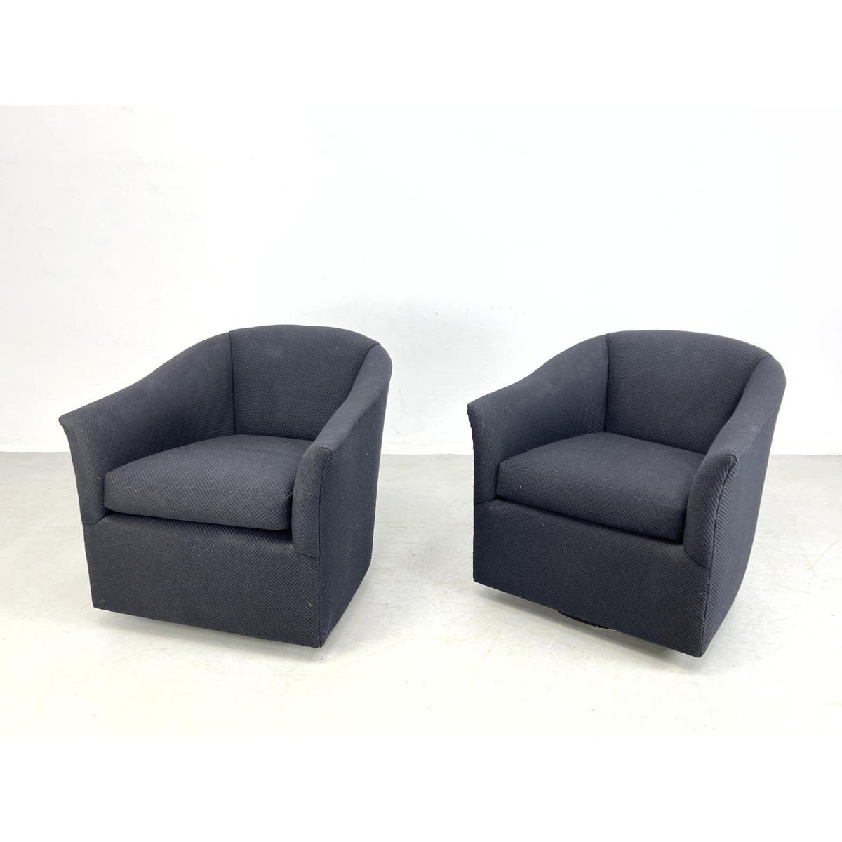 Appraisal: Pair CHEZ LU Lounge Chairs with Swivel Bases Dimensions H