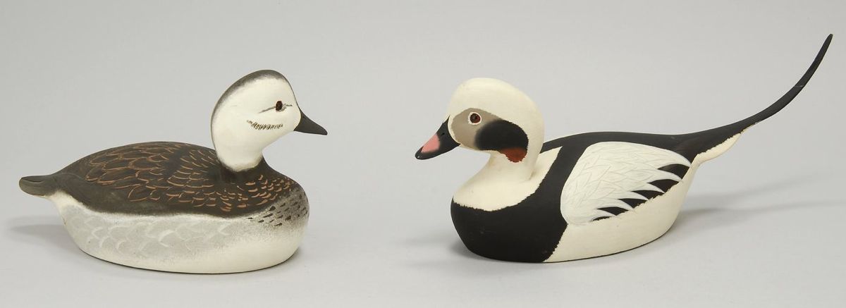 Appraisal: RARE PAIR OF OLD SQUAW DECOYS By Ken Harris of