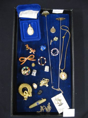 Appraisal: Lot of Estate Jewelry gold-filled costume Victorian hatpins enameled sterling