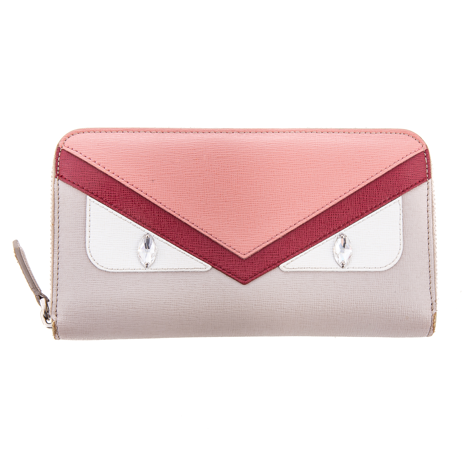 Appraisal: A FENDI MONSTER CONTINENTAL WALLET A pink red and tan