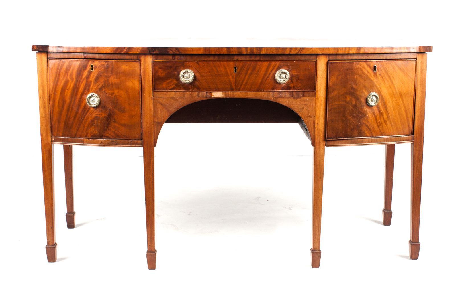 Appraisal: George III mahogany sideboard circa shaped front center drawer flanked